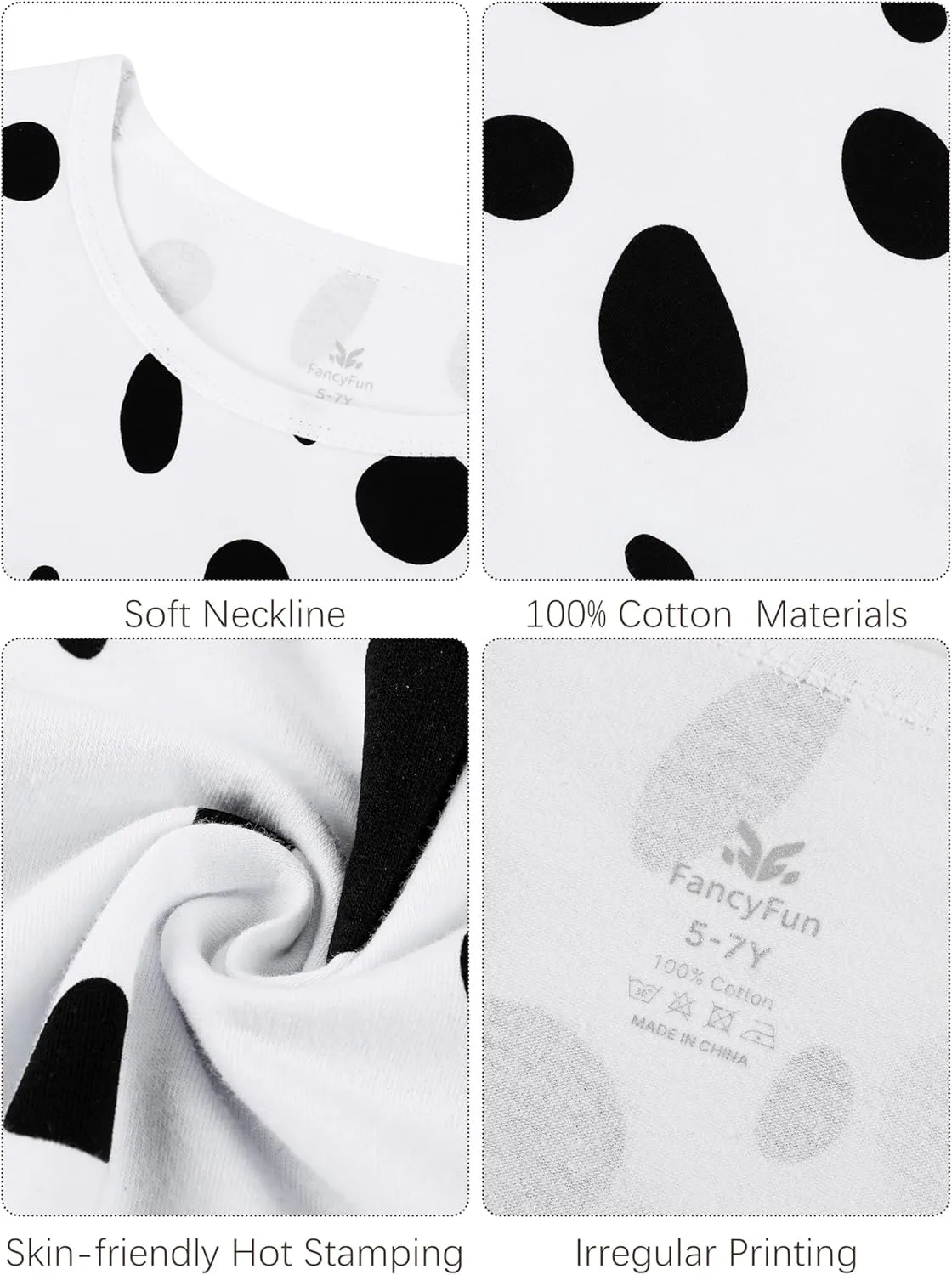 100 Days of School Dalmatians Costume Kids, Girl Cotton Costume Dalmatians Dog Outfit Set T-Shirt Tutu Leggings