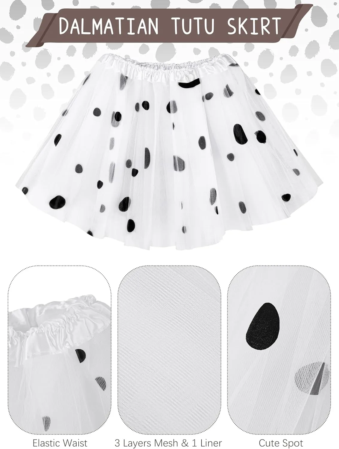 100 Days of School Dalmatians Costume Kids, Girl Cotton Costume Dalmatians Dog Outfit Set T-Shirt Tutu Leggings