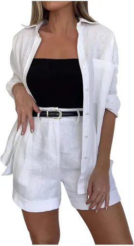 2 Piece Sets for Women Lounge Set Summer Casual Oversized Shirts Biker Shorts Matching Lounge Set Sweatsuits