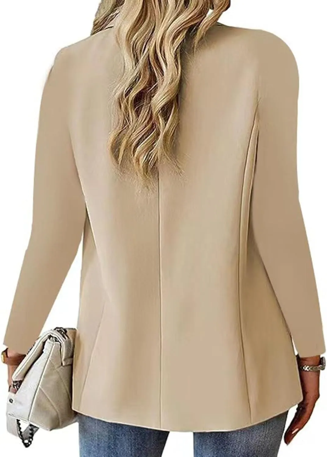 Bussiness Blazers for Women 2025 Lightweight Long Sleeves Single Button Office Blazer Jacket Open Front Cardigans
