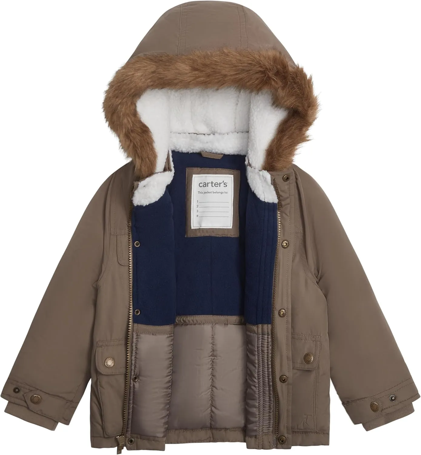 Carter's Boys' Warm Winter Parka Hooded Jacket