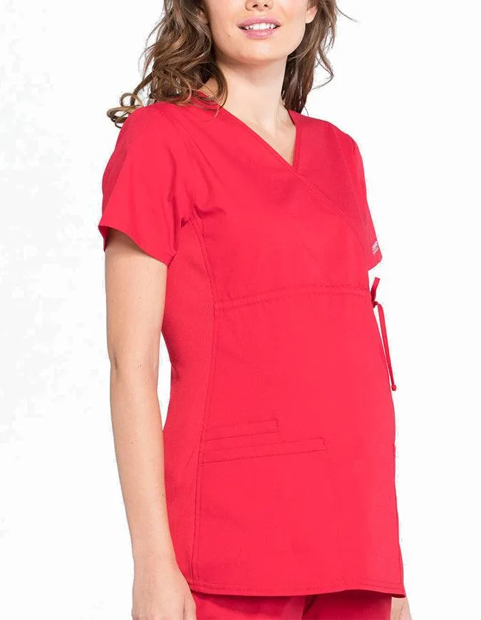 Cherokee Workwear Professionals Women's Maternity Mock Wrap Top