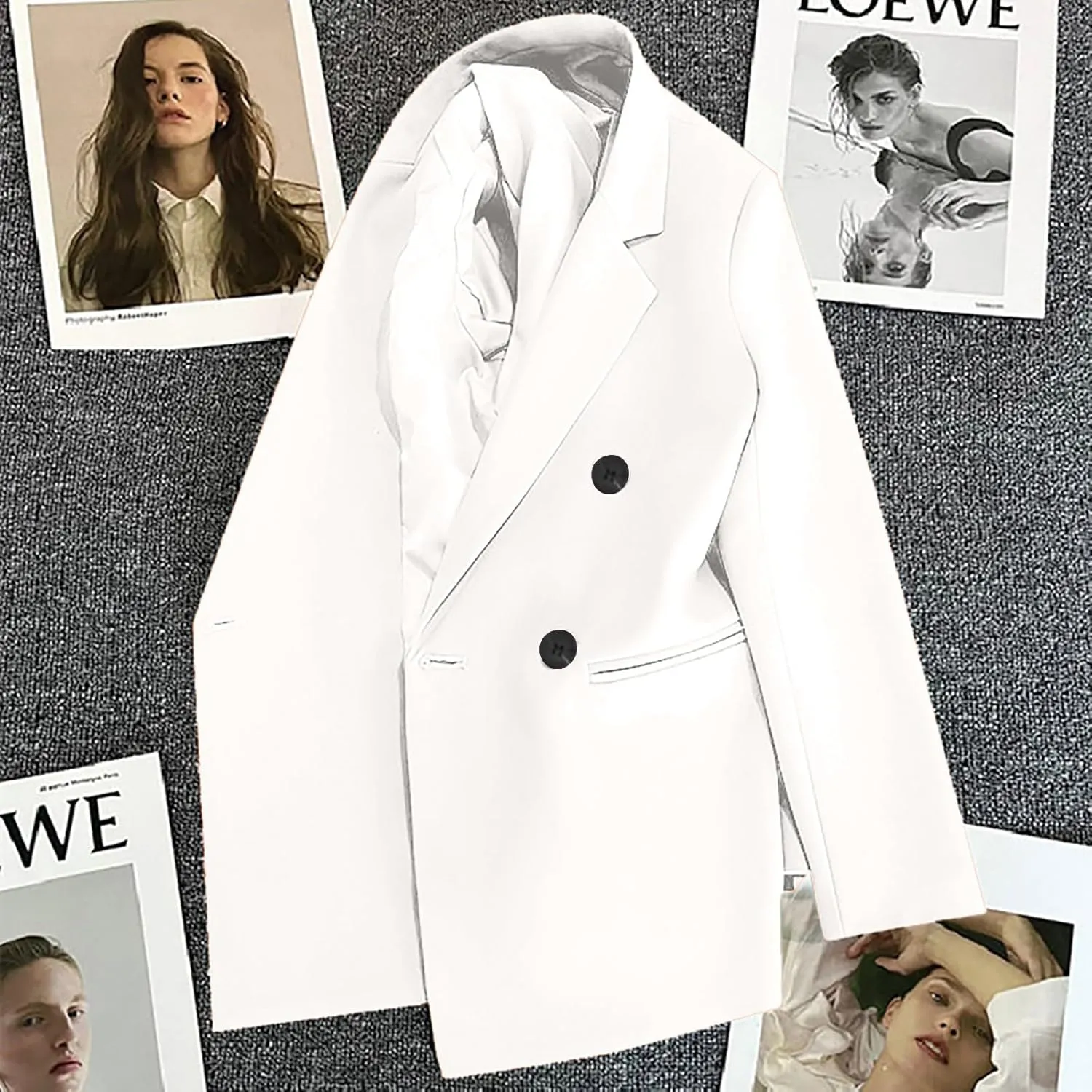 Fall Blazers for Women 2024 Business Casual Long Sleeve Dressy Open Front Coats Work Office Oversized Suit Jackets