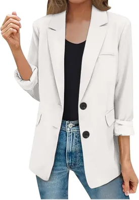 Fall Blazers for Women 2024 Business Casual Long Sleeve Dressy Open Front Coats Work Office Oversized Suit Jackets