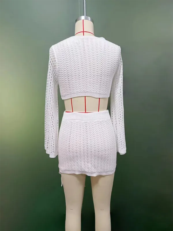 Festive Knitwear Tie-Side Mini Skirt & Topper for Summer