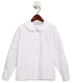 Girl's Round Collar School Uniform Blouse Long Sleeve
