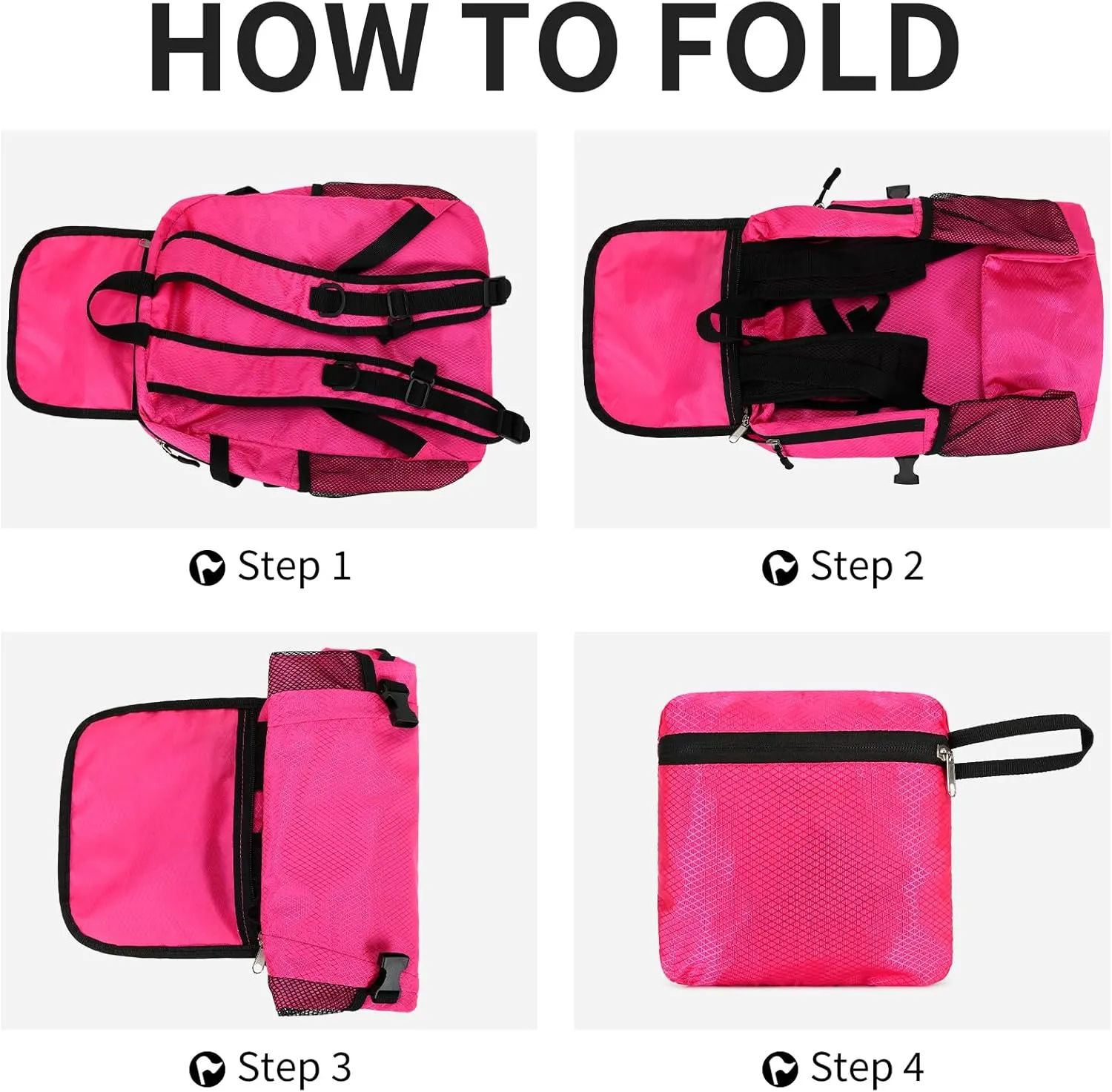 Lightweight Hiking Backpack Small,Waterproof Hiking Daypack,Foldable Backpack for Travel,Ultralight Daypack (Pink, Small)