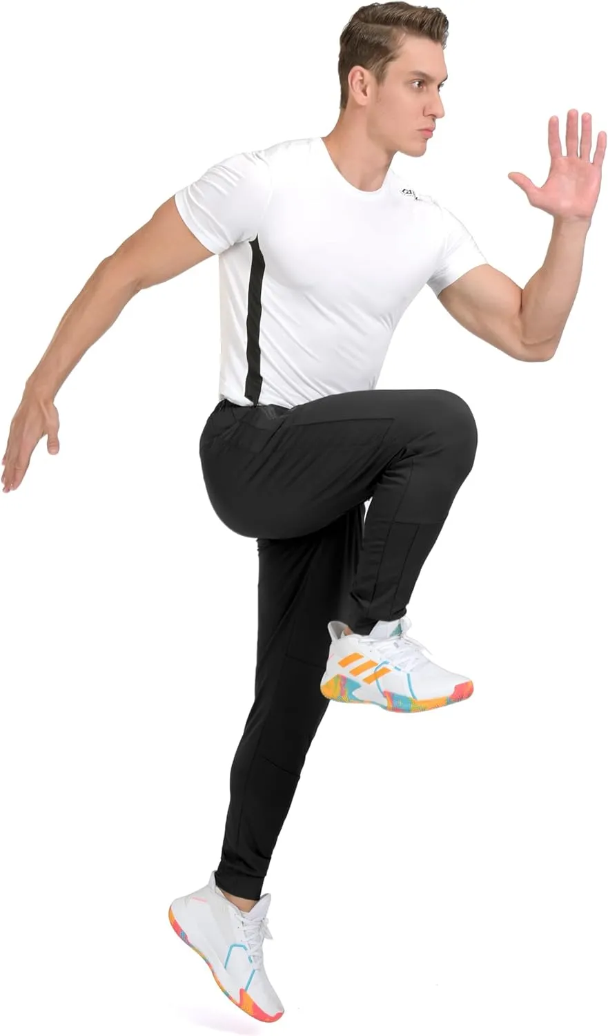 Little Donkey Andy Men's Lightweight Tapered Joggers, Quick-Dry Stretch Athletic Track Pants for Running, Gym, and Training