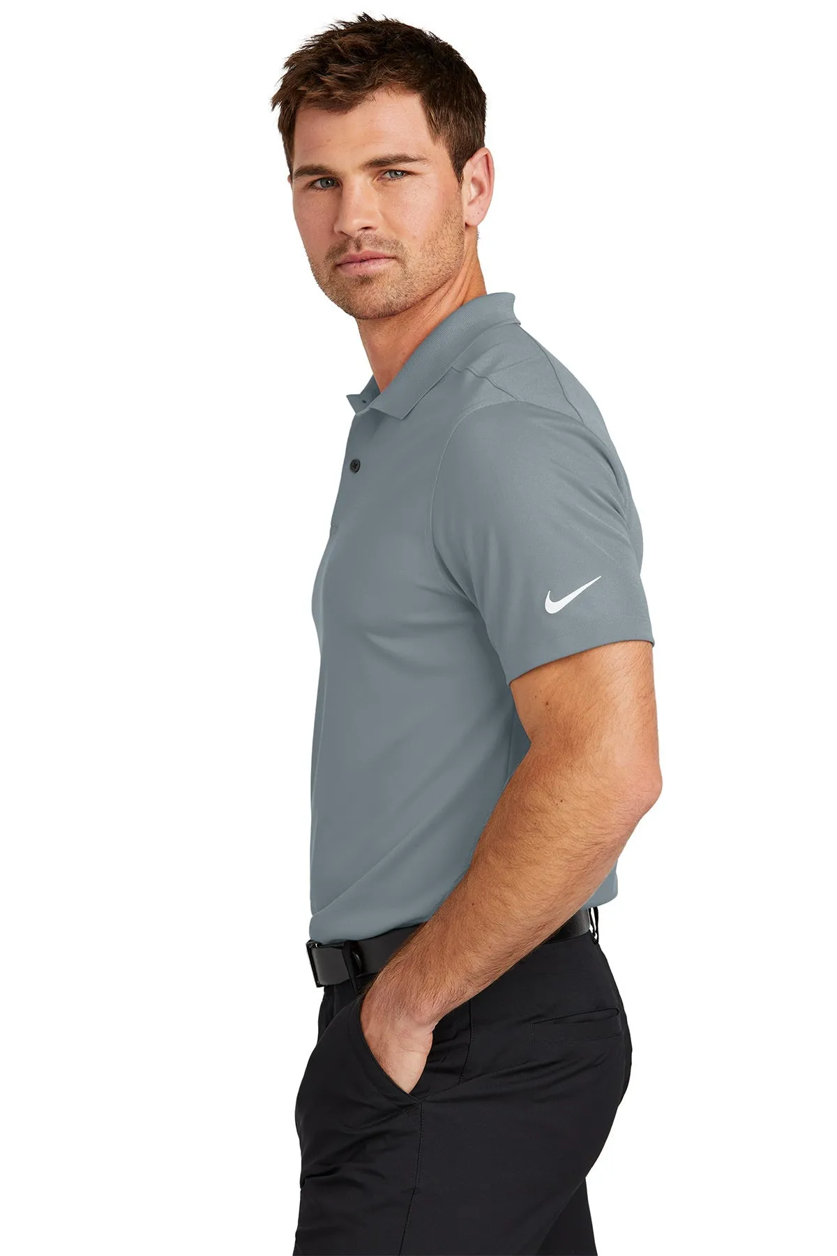 Nike Victory Solid Custom Polos, Cool Grey