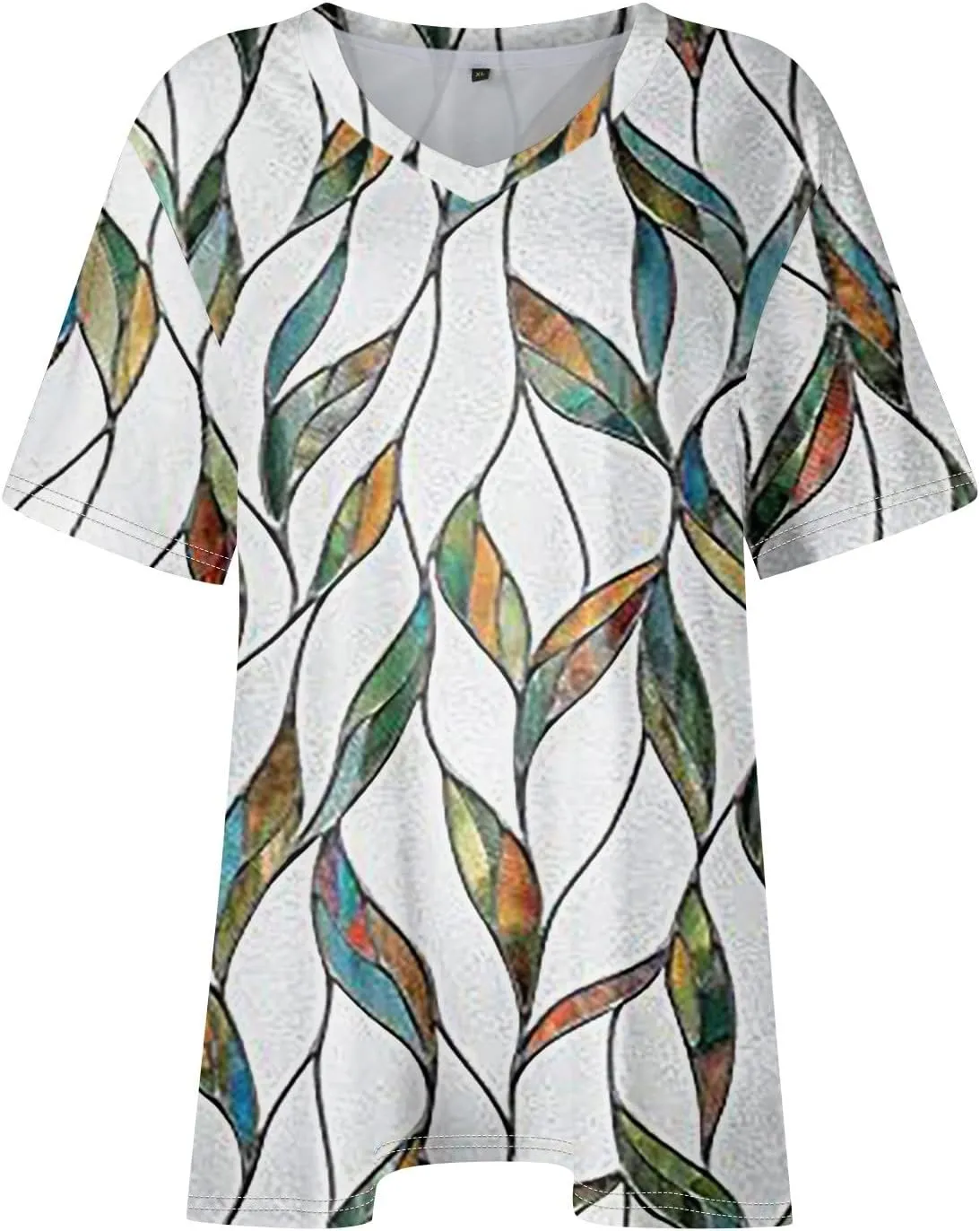 Plus Size Summer Tops Shorts Sleeve Work Shirts For Women Tops V Neck Basic Tee Tunic Oversized Blouses Comfy Clothes