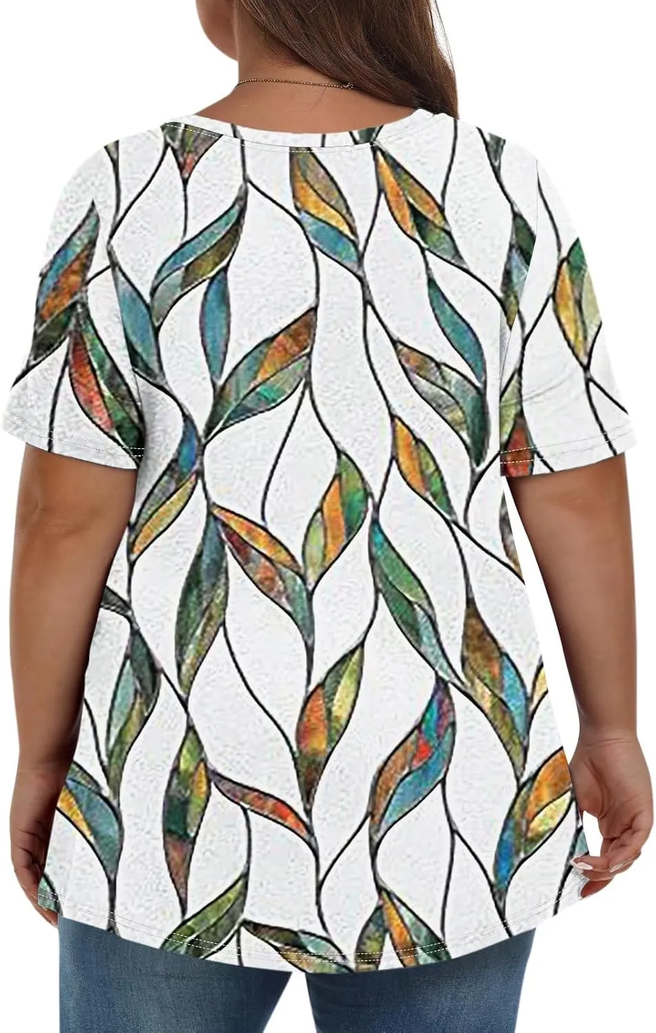 Plus Size Summer Tops Shorts Sleeve Work Shirts For Women Tops V Neck Basic Tee Tunic Oversized Blouses Comfy Clothes