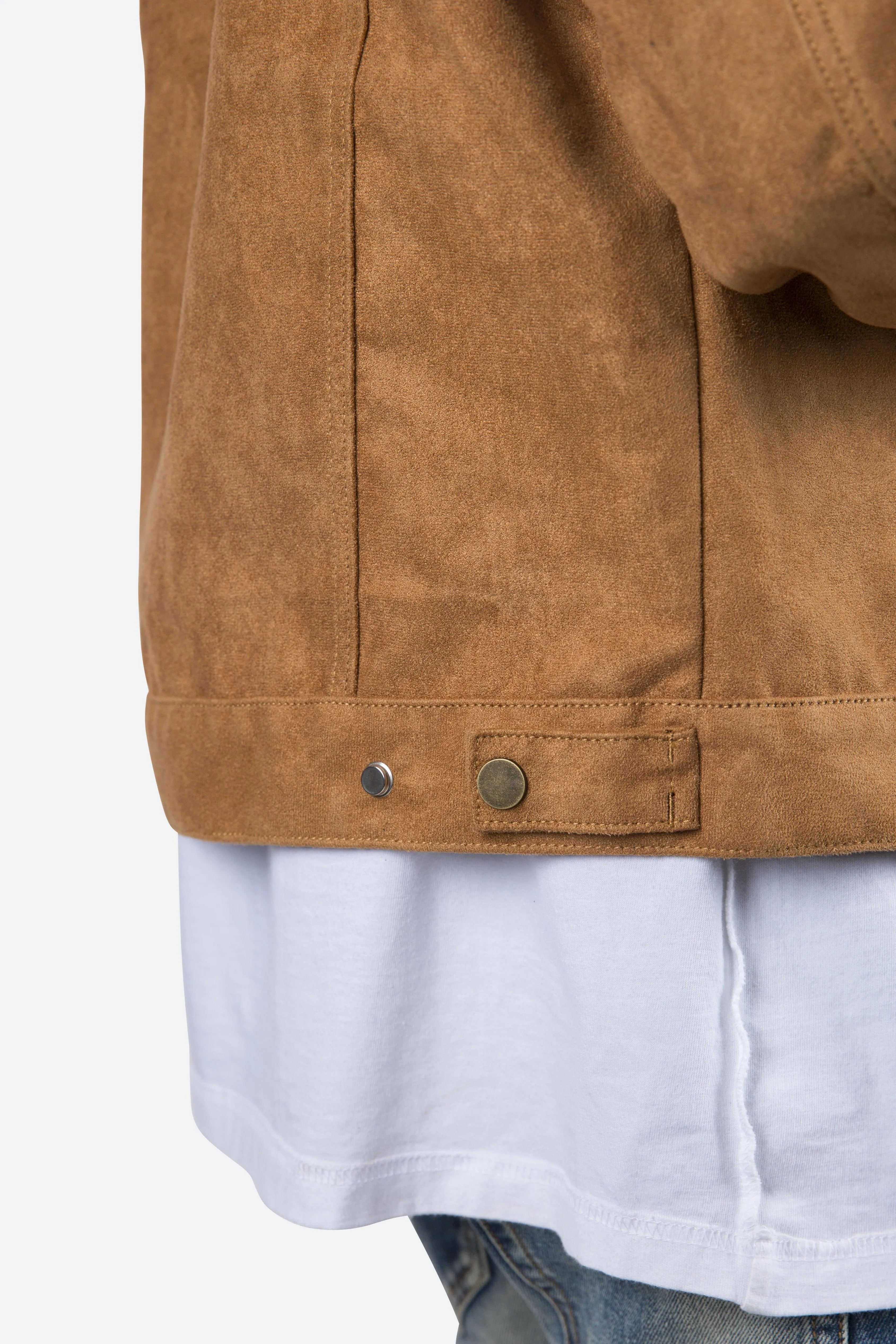 Suede Trucker Jacket - Brown