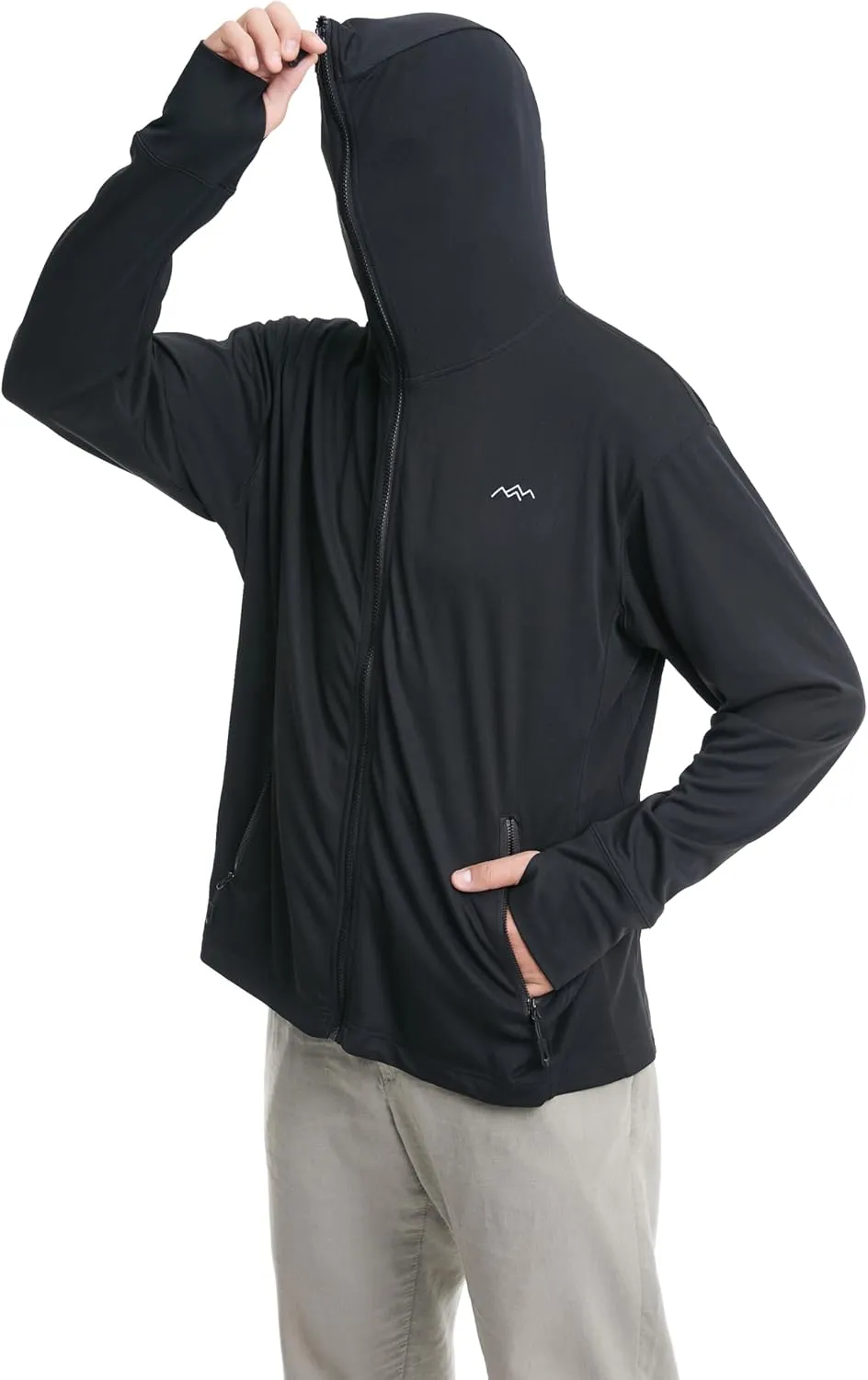 TRAILSIDE SUPPLY CO. Men's UPF50  Sun Protection Lighweight Running Jackets Full Zip Workout Athletic Jackets
