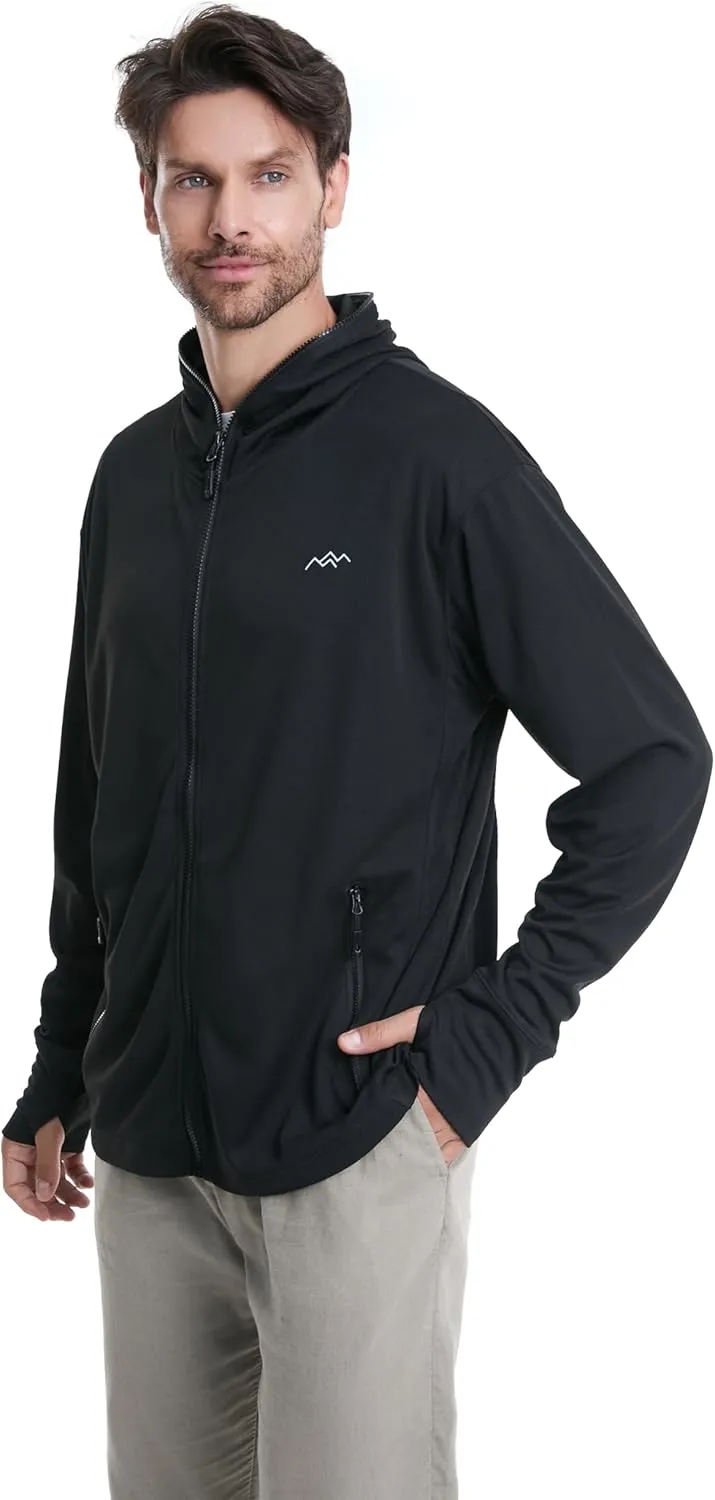 TRAILSIDE SUPPLY CO. Men's UPF50  Sun Protection Lighweight Running Jackets Full Zip Workout Athletic Jackets
