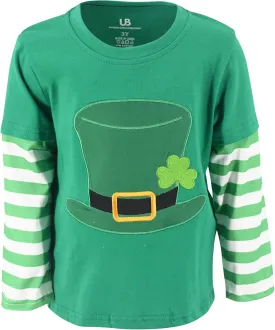 Unique Baby Boys Shirts for Kids and Toddlers Striped Layered Long Sleeve with Embroidery