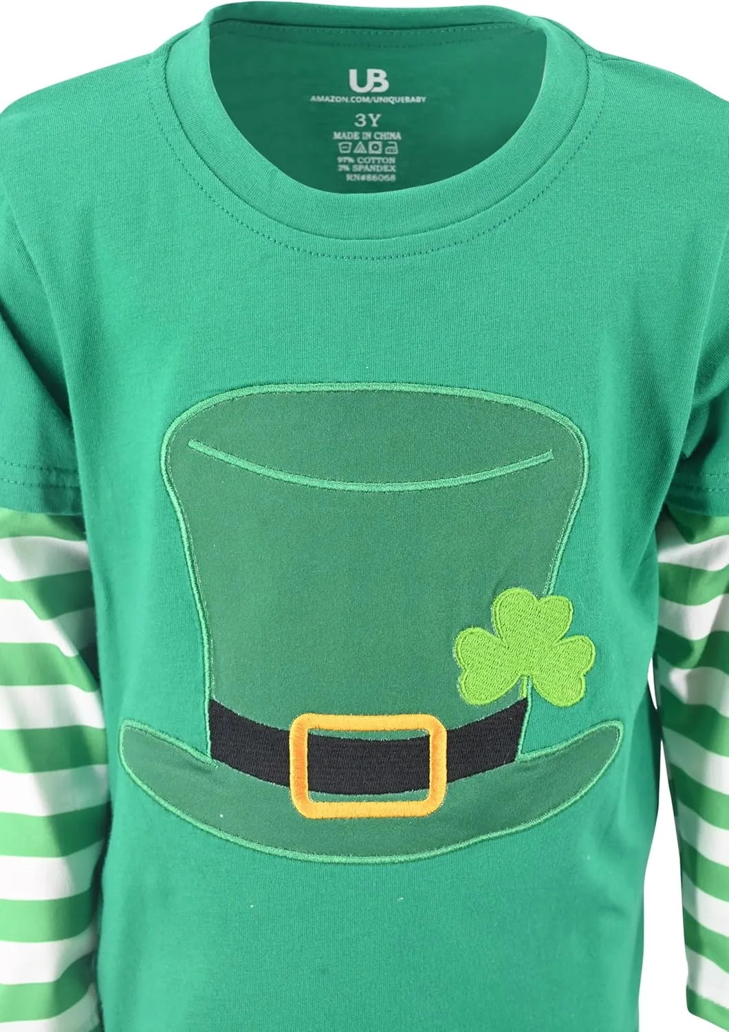 Unique Baby Boys Shirts for Kids and Toddlers Striped Layered Long Sleeve with Embroidery