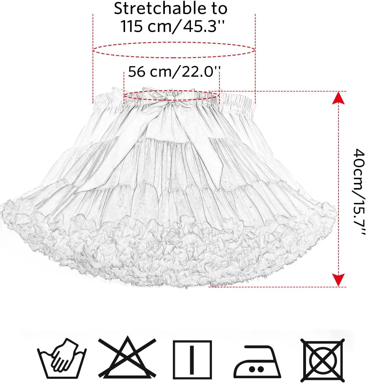 Women's Petticoats for Women Elastic Waist Chiffon Puffy Tutu Skirt Princess Ballet Dance Underskirt Party Cosplay Skirt