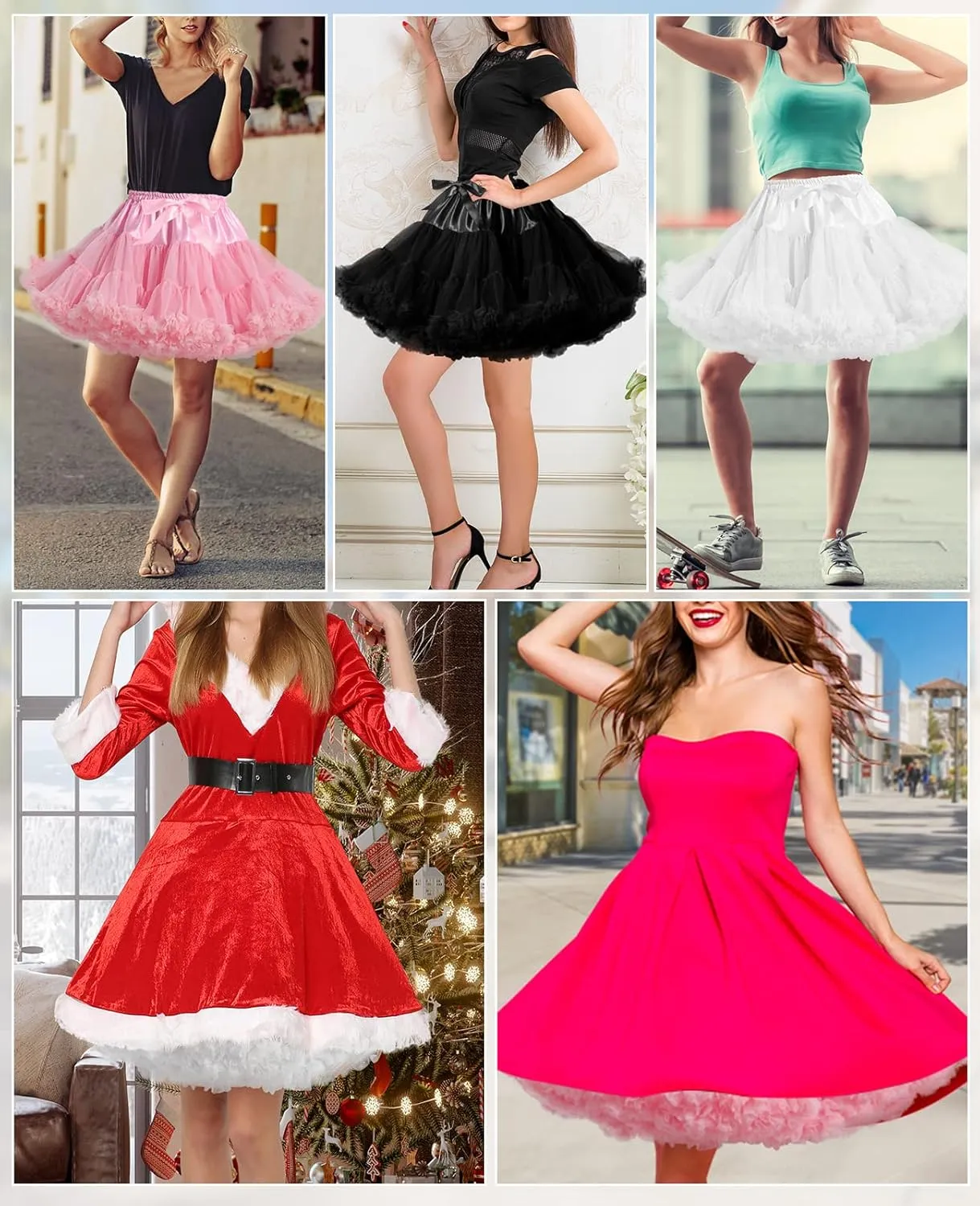 Women's Petticoats for Women Elastic Waist Chiffon Puffy Tutu Skirt Princess Ballet Dance Underskirt Party Cosplay Skirt