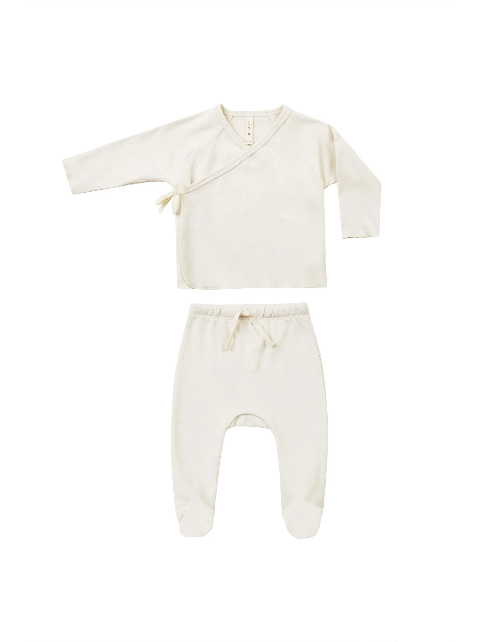 Wrap Top   Footed Pant Set (Ivory)
